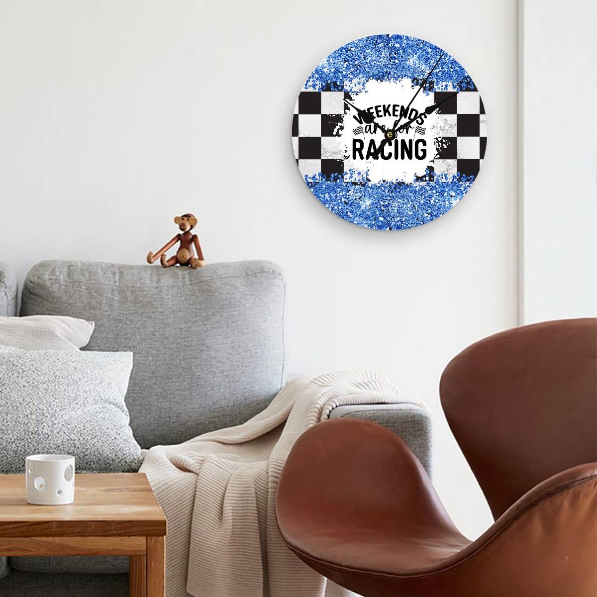 Weekends Are For Racing Wooden Wall Clock