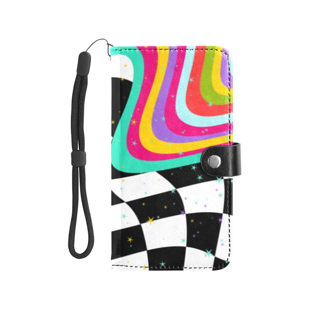 Checkered Pattern Flip Leather Purse for Mobile Phone