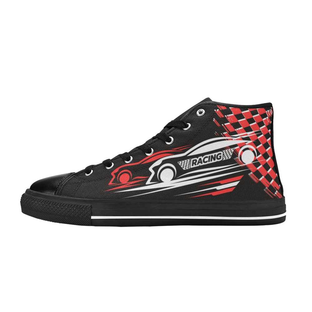 Red Checkered Aquila High Top Canvas Shoes