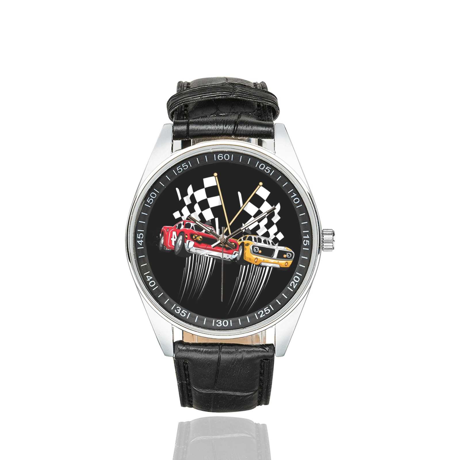 Racing Cars Casual  Leather Strap Watch