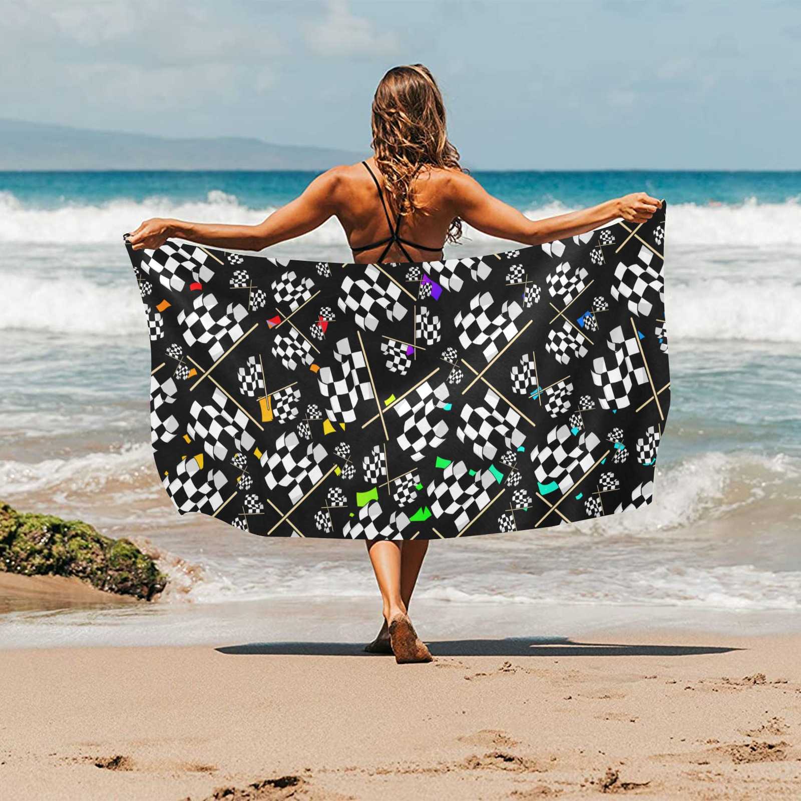 Checkered flag pattern Beach Towel