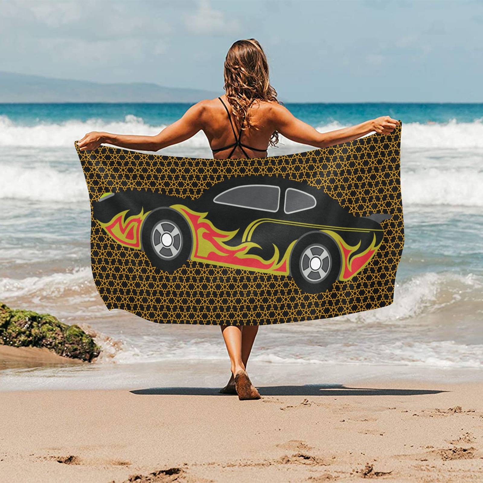 Racing Car Beach Towel