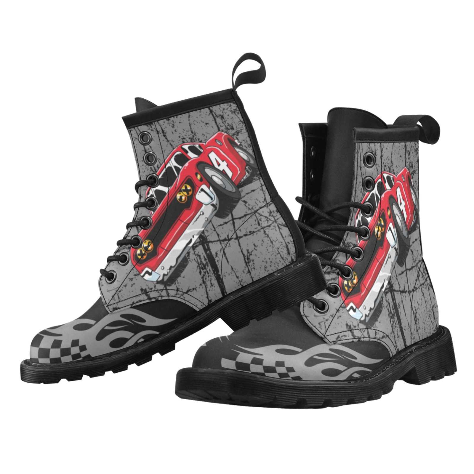 Racing PU Leather Boots