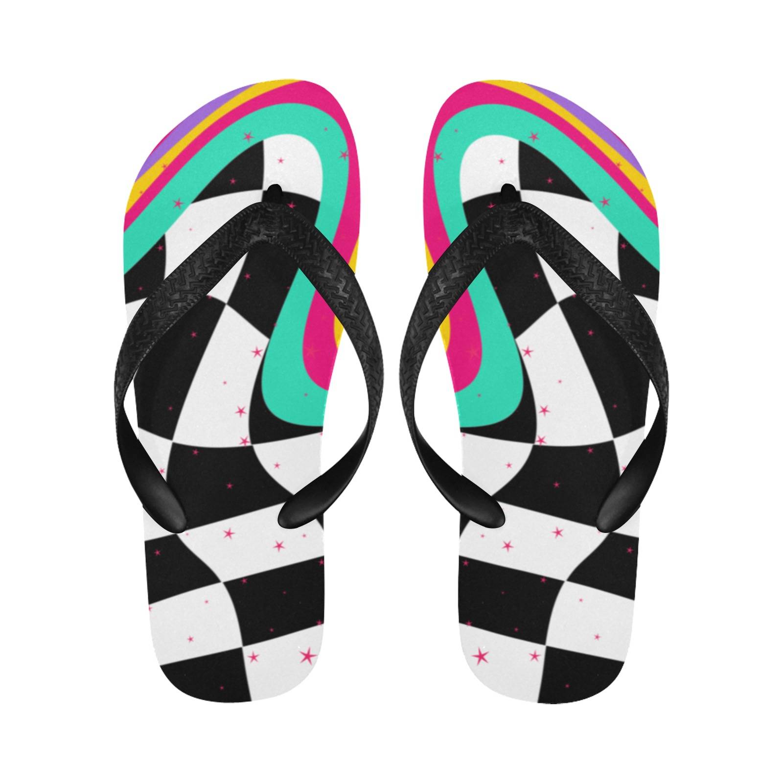 Checkered Colorful Flip Flops