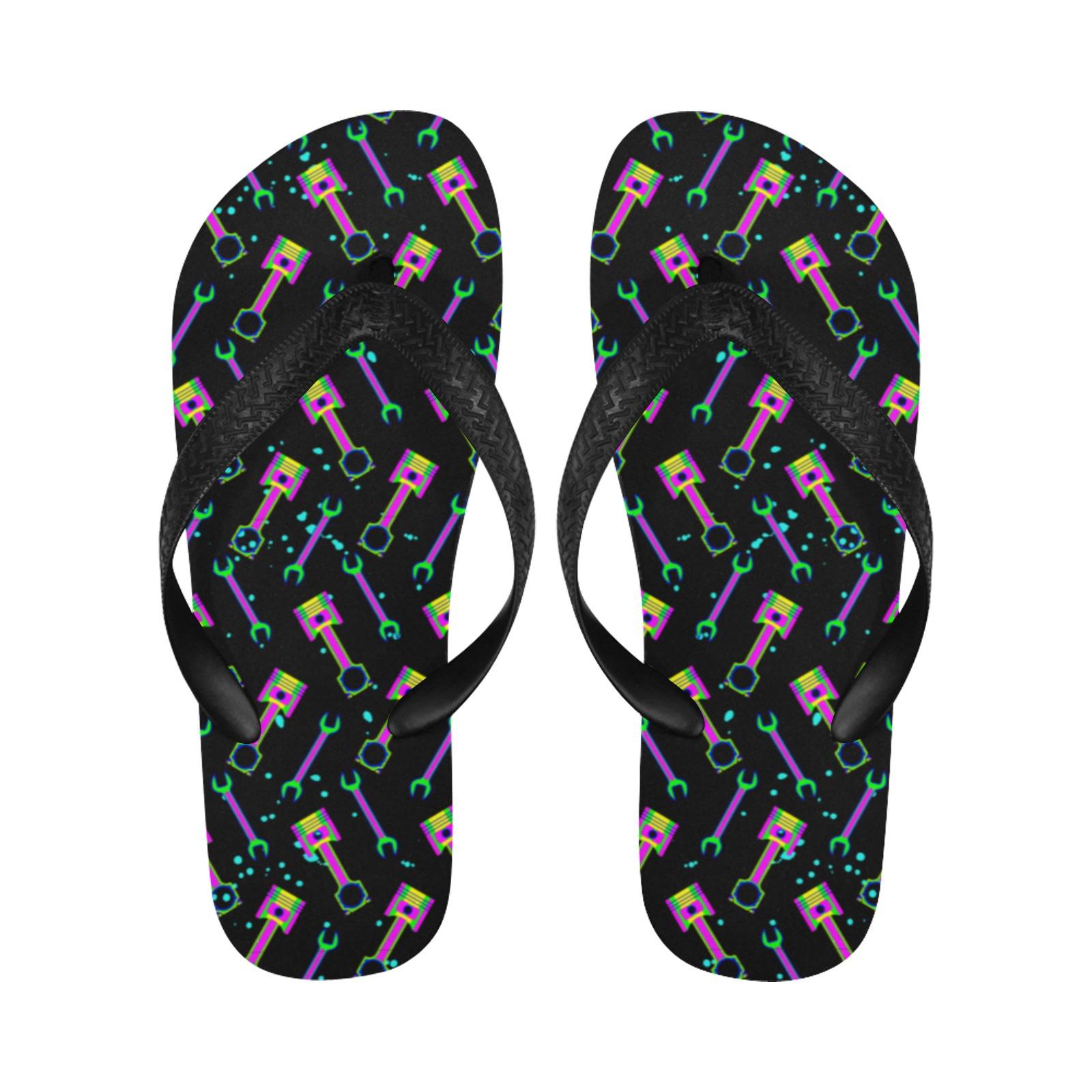 Piston Pattern Flip Flops
