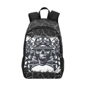 Racing Skull Piston Casual Backpack